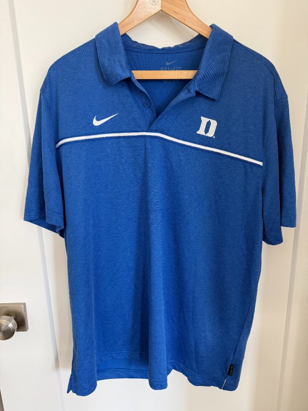 Duke Men's XL Nike Dri-Fit Golf Shirt - Blue